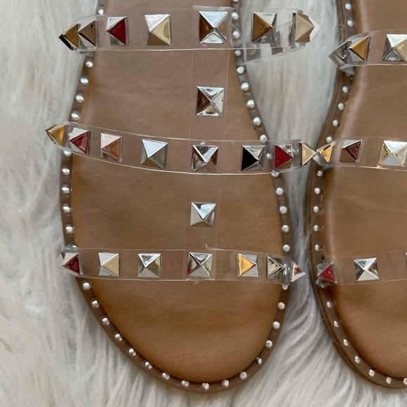 Clear Strap Spiked Sandals - Picture 2 of 12